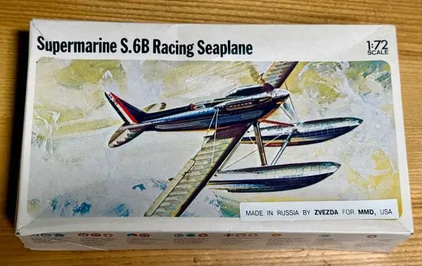 Vintage ZVEZDA Supermarine S.6B Racing Seaplane 1:72 Scale Model Kit