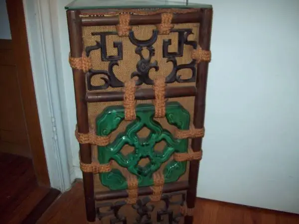 2 Sided-Antique Unique Table Hidden Storage Behind-Glass Top