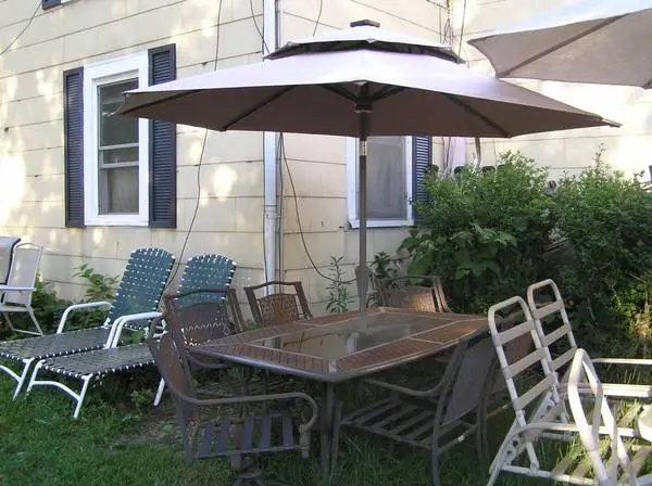 Outdoor table and Chair Sets and table umbrellas