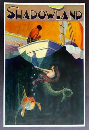 Print Poster July 1922 Shadowland Magazine:“Mermaid Steers the Course”
