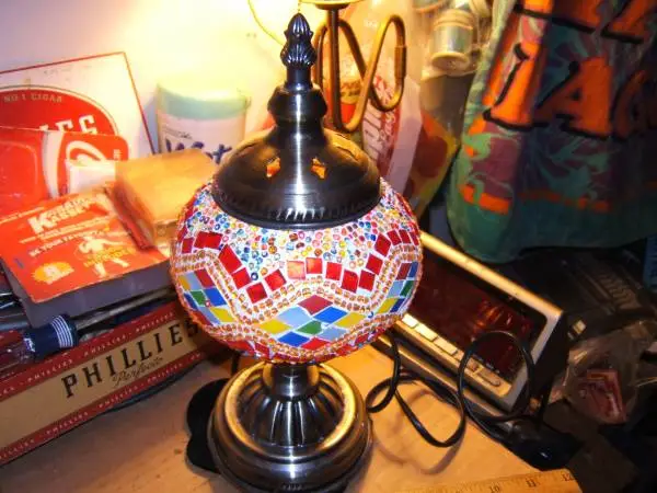 Turkish Moroccan Mosaic Lamp, Handmade, Night Light