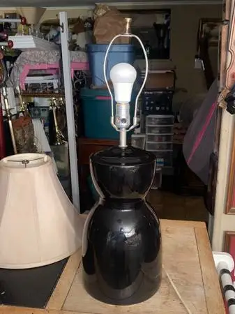 Antique Vintage May West Design Table Lamp (Mid Century Modern).
