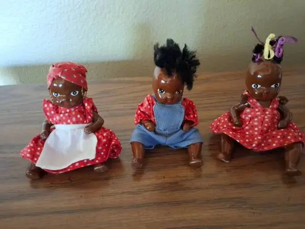 Americana bisque ceramic jointed baby black dolls