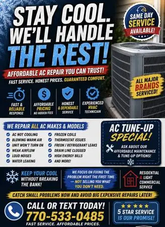 ❄️ AFFORDABLE AC REPAIR IN METRO ATLANTA 🔧 SAME DAY SERVICE AVAILABLE