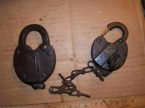 2 Padlocks lock J.H.W. Climax Newark N.J. KEY