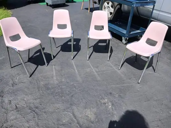 Kids Pink Chairs with 17 seat height and stackable $5 each