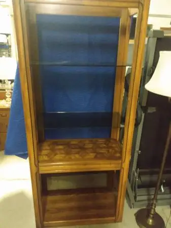 Wood and glass display shelf