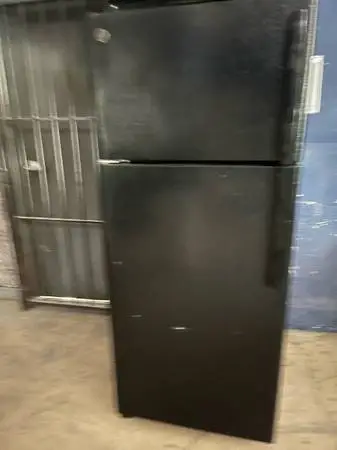 Blsck top and bottom fridge