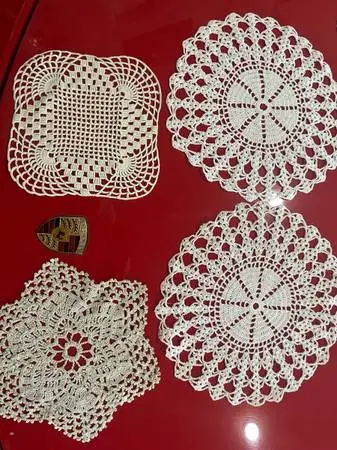 Antique crocheted, doilies and runners