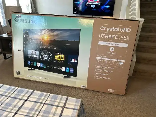 New TV 85” Samsung crystal UHD tv.