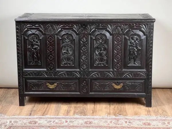 Antique 18th Century Charles II Style Mule Chest Maybe Irish or Scotti