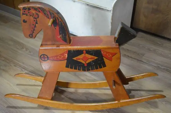 VTG Wooden Rocking Horse with Handpegs And Footrests 1950’s Child Size
