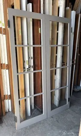 4-lite French “Juliet” Doors w/ vintage Old Wavy Glass