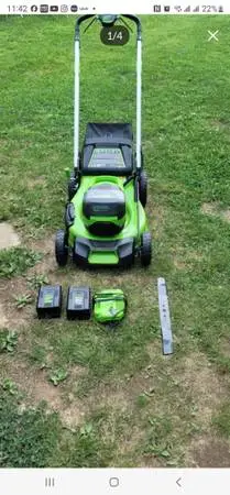 Never Used Greenworks 60v 21 Cordless Self-propelled Lawn Mower (Retail $700) h