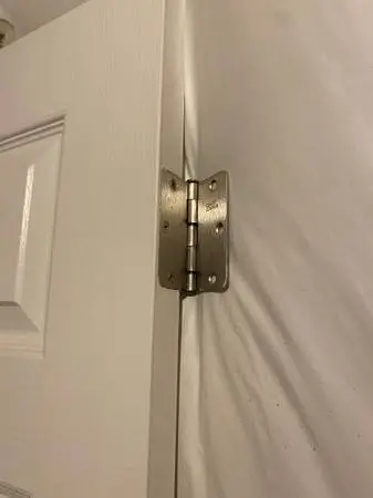White closet door with handle