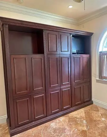 🪵 Custom Cherry Mahogany Wall Unit / Entertainment Center