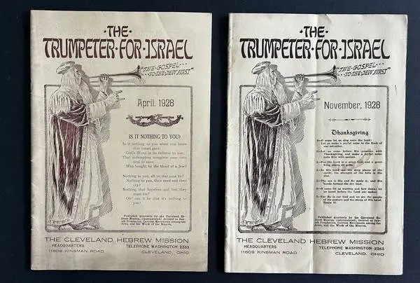 Rare “The Trumpeter for Israel” booklets:Cleveland Hebrew Mission 1928