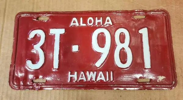 1965 Hawaii License Plate