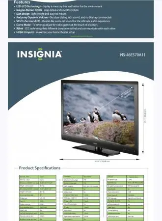 Insignia TV (NS-46E570A11) 46 LCD-LED HD