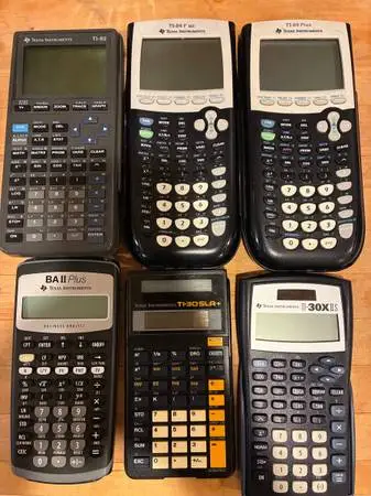 ALL 6 Calculator s TI 84, TI 82, TI 30, BA II for $100