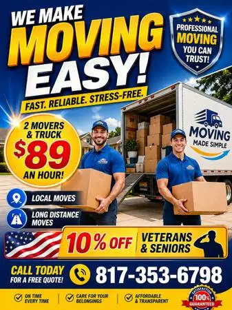 🔥 BEST MOVING SERVICE IN TOWN! 🔥 🕒 Same-Day • 💼 Commercial •
