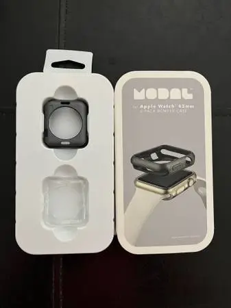 Bumper for Apple Watch 42mm (2-Pack) Space Gray/Clear-New