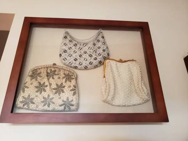 Shadowbox with Antique Beaded Purses