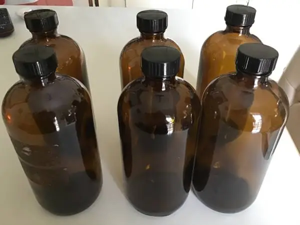 16 oz brown glass bottles (7) - see pic