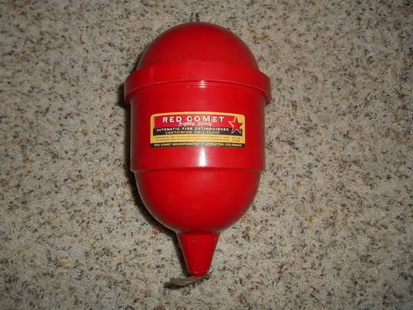 Vintage Red Comet liquid fire extinguishers