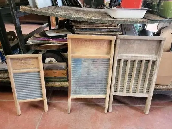 ANTIQUE GLASS & METAL WASH BOARD (3 Each) Nice WALL Display