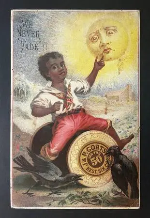 Large Original J. P. Coats Litho Cardboard Poster:We Never Fade