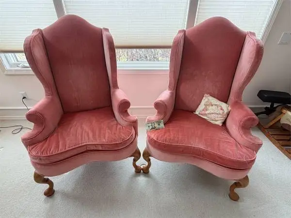Two Wing Back Accent Chairs