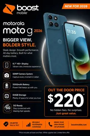 NEW Motorola Moto G 2026 – ONLY $220 Out The Door – Boost Mobile Deal