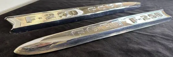 Ford Truck F-250 Chrome Hood (2) Name Plates CITB 9121013 F250