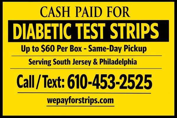 We Pay Cash For Your Diabetic Test Strips! UP to 60.00 per box