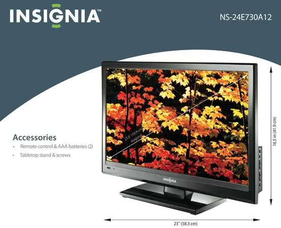 Monitor/TV, 24 inch, Insignia NS-24E730A12