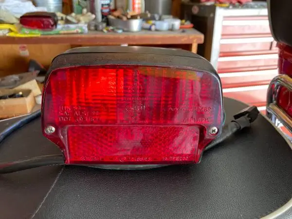 BMW AIRHEAD TAIL LIGHT  and Polished Handlebar Clamps