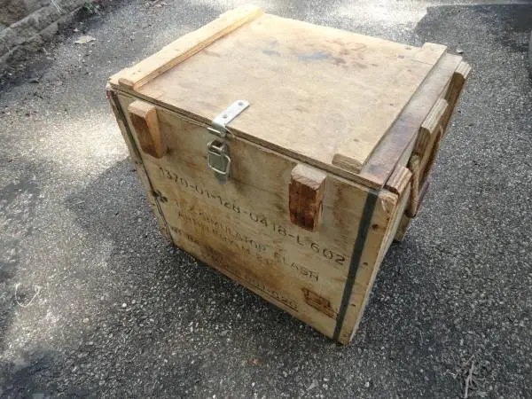 LARGE WOODEN MILITARY ORDNANCE BOX