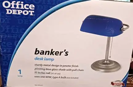 Bankers Desk Lamp - Jayhawk Blue