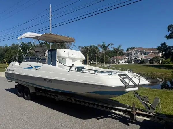 24ft GODREY HURRICANE MIDSHIP RARE DESIGN, ALUMINUM TRAILER!
