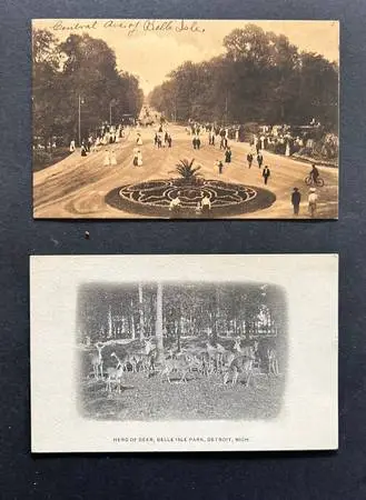 Early 1900s, actual photo postcards of Belle Isle, Detroit