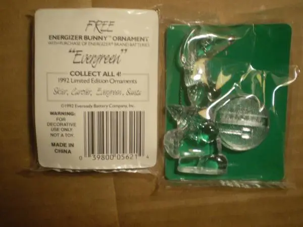 Vintage Energizer Bunny Christmas Tree Ornaments--1992  100 full box w