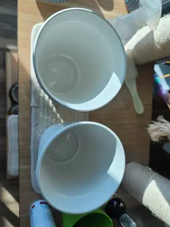2 Cute Little White Ceramic Plant Pots - 5