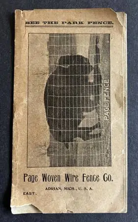 Late 1800s Page Woven Fence Co. brochure: Adrian, Michigan