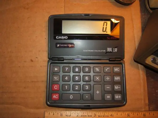 Casio Electronic Calculator Dual Leaf Sl-200 Solar Power Works