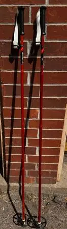 Vintage Bamboo Splitkein Ski Poles 151cm 59.5in Plastic Grips Baskets