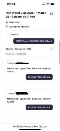 FIFA World Cup Tickets with Parking - Belgium/Iran/New Zealand