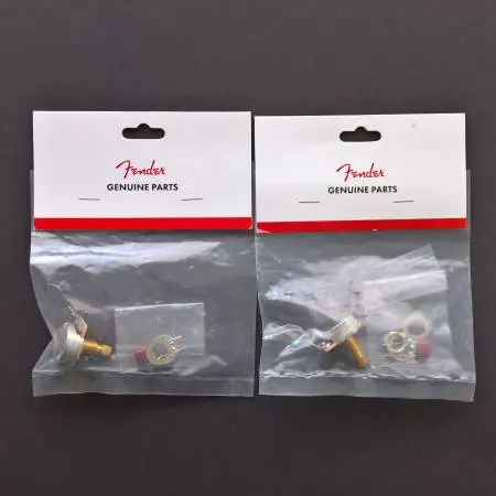 NEW 2 Fender 500k Split Shaft Guitar Potentiometers - Volume or Tone