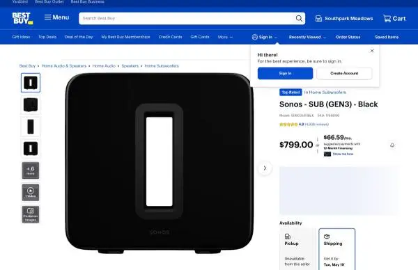SONOS SUB BLACK GEN 3 SOUNDS AMAZING !