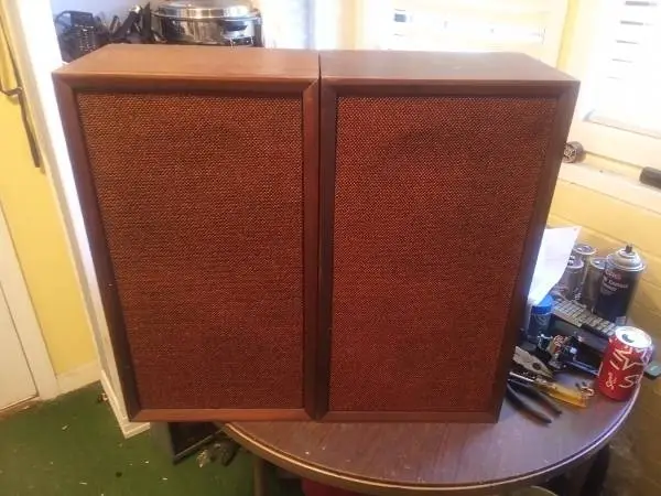 Vintage Allied 3070 Speakers, Three Way Design, Solid Wood Cabinets